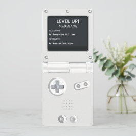 レトロホワイトII携帯型ゲーム機 ウェディングインビテーション 招待状