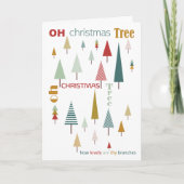 レトロホワカラフルイトクリスマスツリーホリデイ カード (正面)