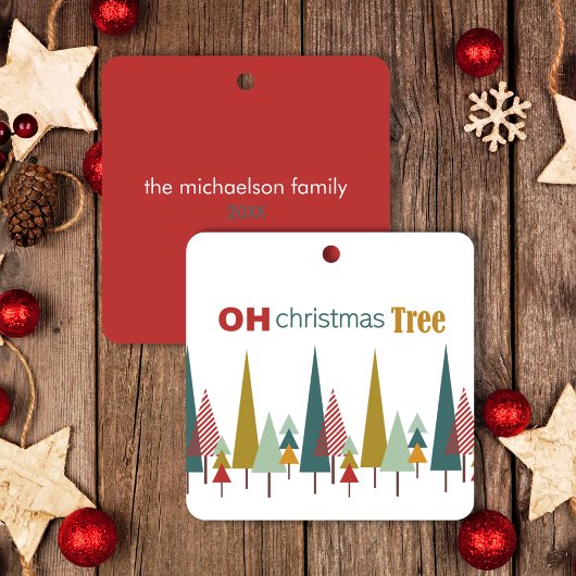 レトロホワカラフルイトクリスマスツリーホリデイ セラミックオーナメント