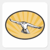 レトロホーク飛んでいる スクエアシール (正面)