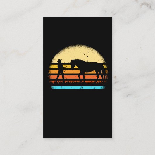 レトロホースショー乗馬ヴィンテージ女性のカーボーイ 名刺 (正面)