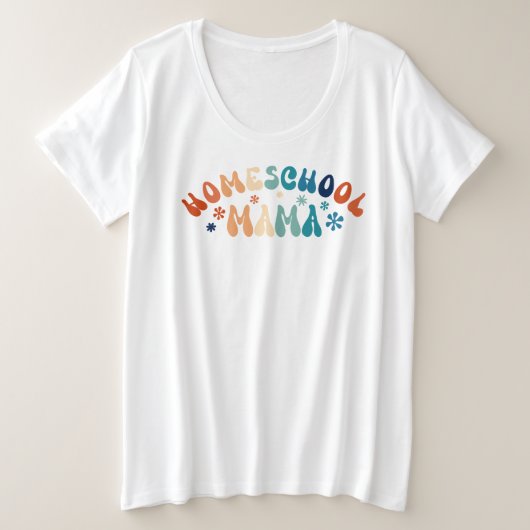 レトロホームスクオールママ プラスサイズTシャツ (デザイン正面)