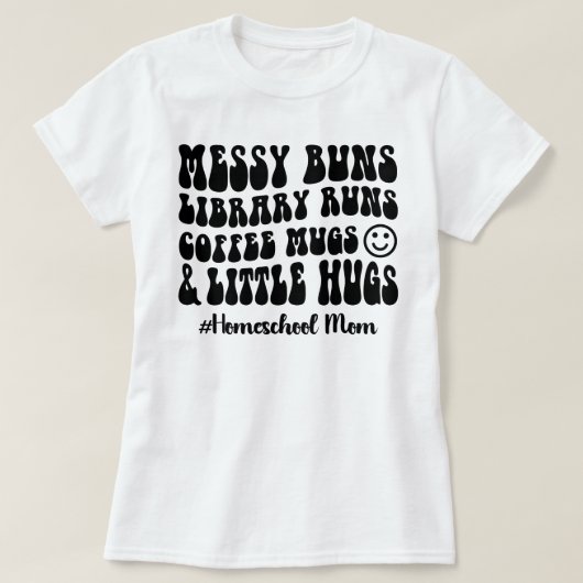 レトロホームスクールMom Messy Buns Library 走 CC Tシャツ (デザイン正面)