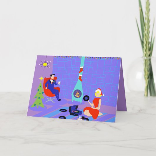 レトロホームフォーザホリデーズクリスマスカード シーズンカード (正面)