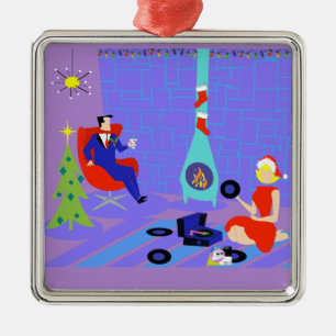 レトロホームフォーザホリデーズクリスマス装飾品 メタルオーナメント