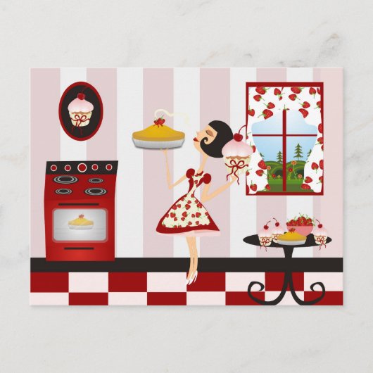 レトロホーム料理レシピ ポストカード (正面)