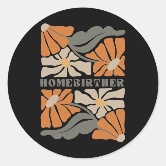 レトロホーム誕生ボホフラワーズホームバーザーマザーズ ラウンドシール (正面)