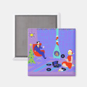 レトロホームfor the Holidaysクリスマスマグネット マグネット (正面/裏面)