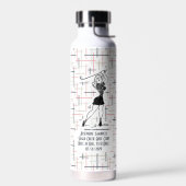 レトロホールインワンゴルフガールピンクパーソナライズされた ウォーターボトル (左面)