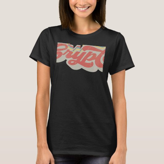 レトロホールド暗号通貨 女性仮想通貨投資家ママ Tシャツ (正面)