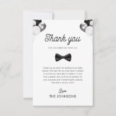 レトロボウタイ&バルーンボーイベビーシャワーありがとう サンキューカード (正面)