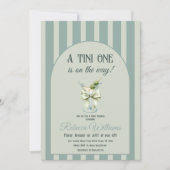 レトロボウティニワンオリーブmartiniベビーブシャワー 招待状 (正面)