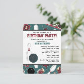 レトロボウリングの誕生日パーティー 招待状 (スタンド正面)