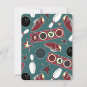 レトロボウリングの誕生日パーティー 招待状 (裏面)