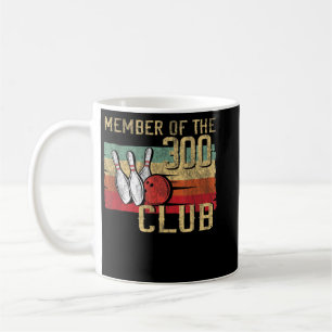 レトロボウリングをする人、 クリケットの投手300 Clubメンバーのシルエット コーヒーマグカップ