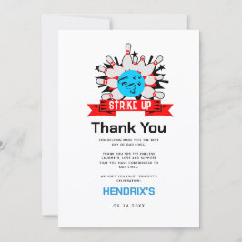 レトロボウリングキッズ 1歳誕生日パーティー サンキューカード