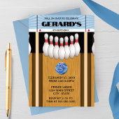 レトロボウリングレーンの誕生日パーティー招待状 招待状