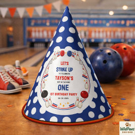 レトロボウリング1歳の誕生日パーティー - 楽しい子供たち パーティーハット