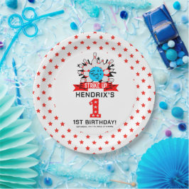 レトロボウリング こども 1歳 誕生日パーティー ペーパープレート