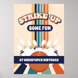 レトロボウリング キッズ バースデーパーティー サイン