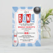 レトロボウリング 誕生日パーティー 招待状 (スタンド正面)