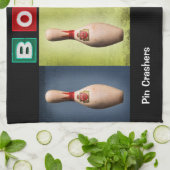 レトロボウル、チームボーリングタオル キッチンタオル (折り畳み)