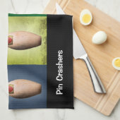 レトロボウル、チームボーリングタオル キッチンタオル (四つ折り)