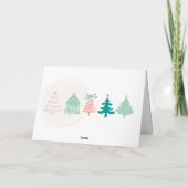 レトロボウ&ツリーズドードルズホリデーフォールドカード カード (裏面)