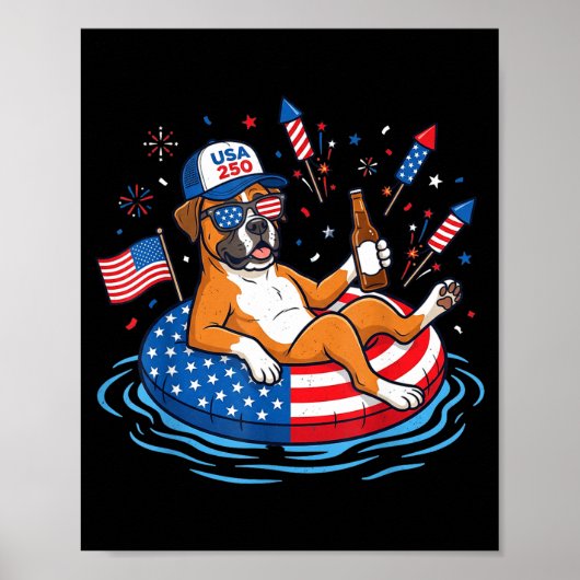 レトロボクサービールUSA250周年記念独立記念日 ポスター (正面)