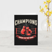 レトロボクシング手袋ボクサーへの贈り物を愛3 カード (黄色い花)