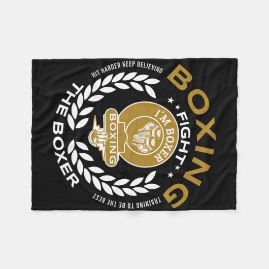 レトロボクシング手袋ボクサーへの贈り物を愛6 フリースブランケット (正面(横))