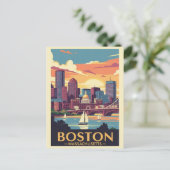 レトロボストンヴィンテージトラベルシルボーツハーバー ポストカード (スタンド正面)