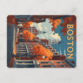 レトロボストン通りシーン ポストカード (正面)