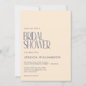 レトロボタニカルブルーイエローフローラブライダルシャワー 招待状 (正面)