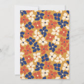 レトロボタニカルブルーイエローフローラブライダルシャワー 招待状 (裏面)