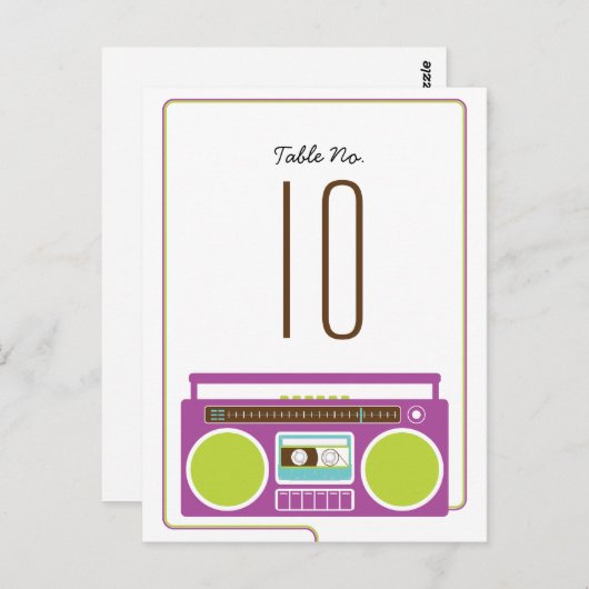 レトロボックスインディミキステープ結婚ス(紫/ライム) ポストカード (正面/裏面)