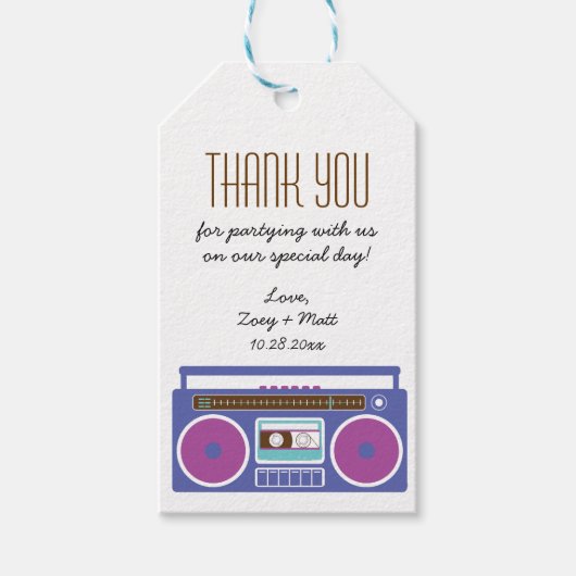 レトロボックスインディミキステープ結婚ズパープルインジゴ ギフトタグ (正面)