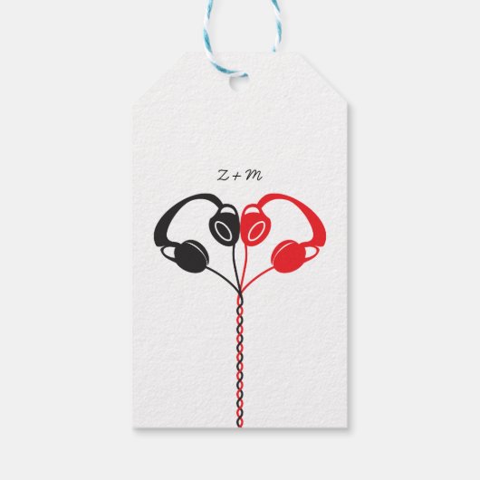 レトロボックスインディミックステ結婚ープの赤/黒 ギフトタグ (裏面)