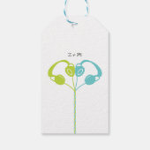 レトロボックスインディミックステ結婚ープの青/ライム ギフトタグ (裏面)