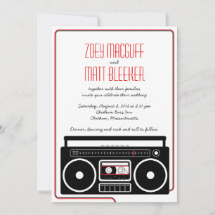 レトロボックスインディ結婚Mixtape's (BW / Red) 招待状