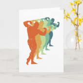 レトロボディビルダーメンズジムトレーニングフィットネスファン カード (黄色い花)