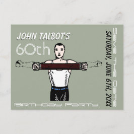 レトロボディビル60th誕生日日付の保存 案内ポストカード