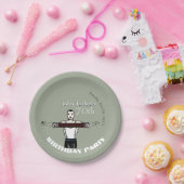 レトロボディビル70thバースデーパーティーPプレート ペーパープレート (パーティー)