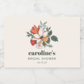 レトロボヘミアフローラ新しいカスタムブライダルシャワー スパークリングワインラベル (シングルラベル)