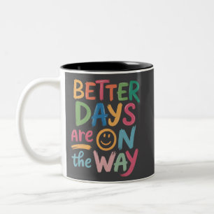 レトロボヘミアンな精神の向上 Better Days Are On The Way  ツートーンマグカップ