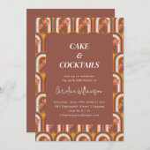 レトロボヘミアンテラコッタフローラバースデーパーティー 招待状 (正面/裏面)