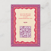 レトロボホおもしろい手作りカスタムブライダルシャワー エンクロージャーカード (正面)