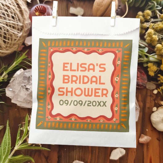 レトロボホおもしろい手作りカスタムブライダルシャワー フェイバーバッグ