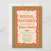 レトロボホおもしろい手作りカスタムブライダルシャワー 招待状 (正面)