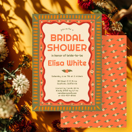 レトロボホおもしろい手作りカスタムブライダルシャワー 招待状